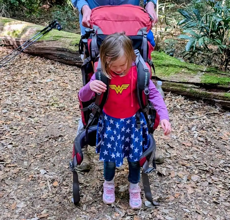 Little kid with a big backpack